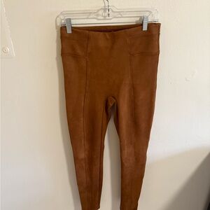 SPANX Faux Suede Leggings in Caramel